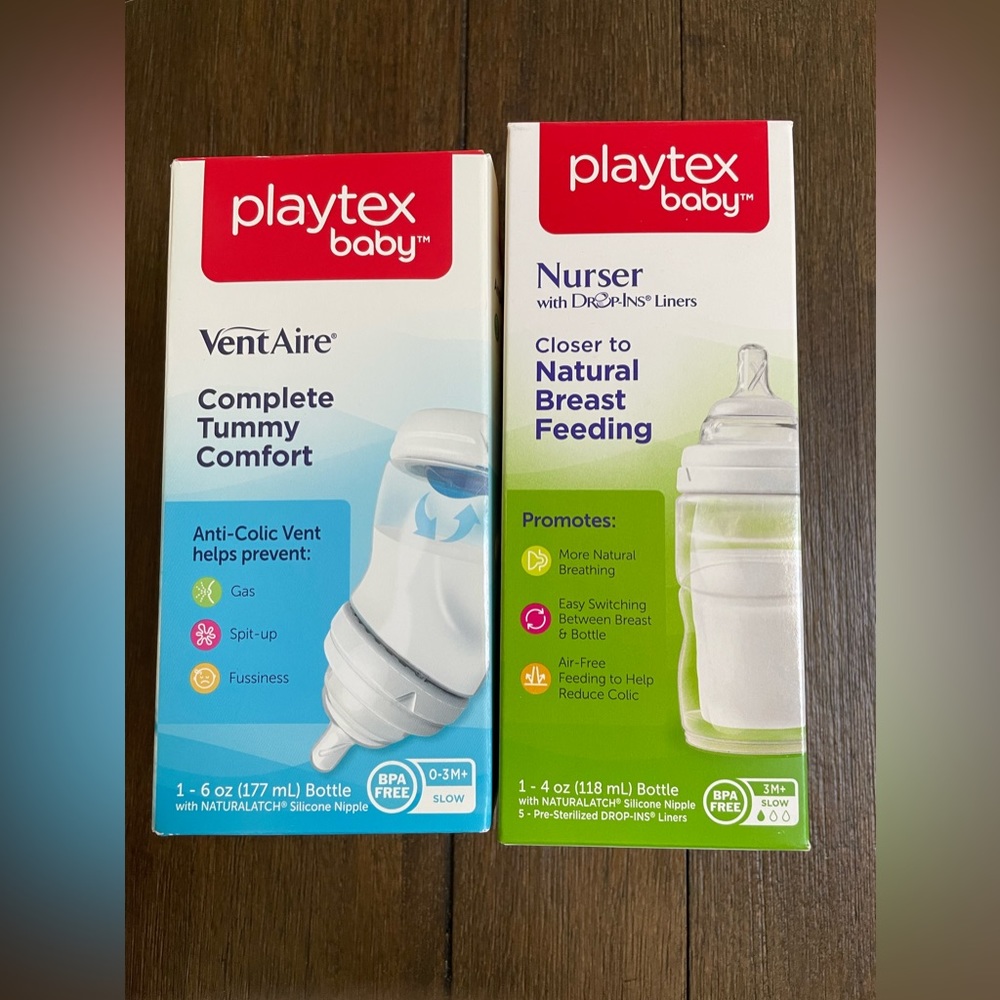 Playtex Baby 6 oz. Ventaire Anti-Colic & 4 oz. Nurser with Liners Baby Bottles